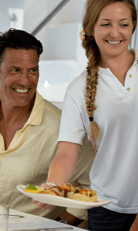 Feast on fine dining-standard cuisine. Severd up by your own private chef