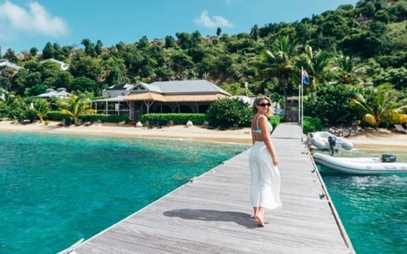 A woman on a jetty in the BVI
